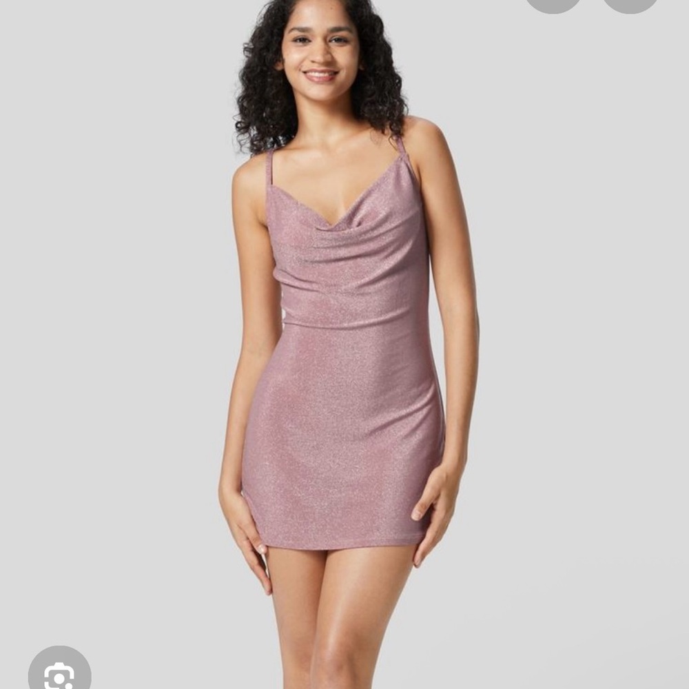 HALARA Shimmering Pink Mini Dress